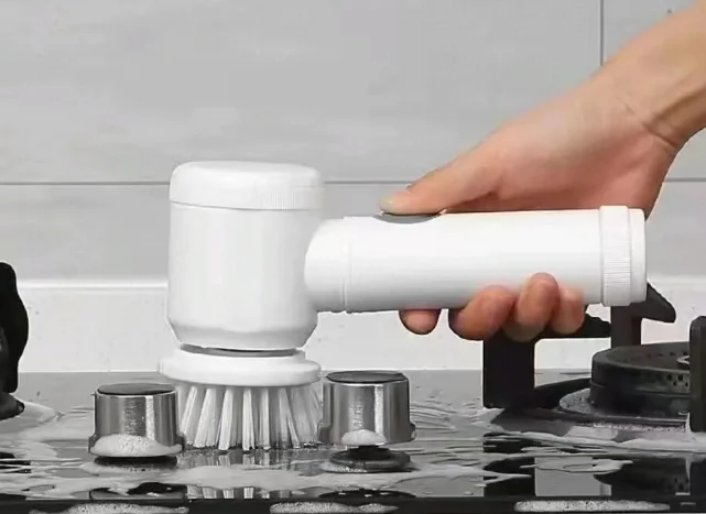Cordless Electric Spin Scrubber, Wireless Rotating Cleaning Brush with Replaceable Brush Heads, Multifunctional Household Cleani - Detail Angle #06