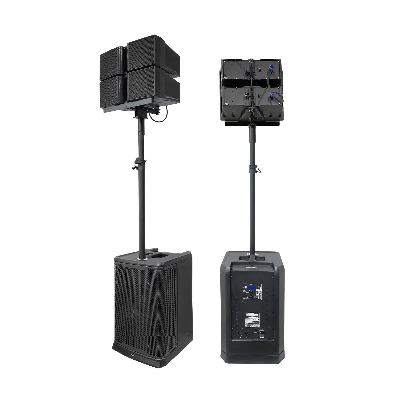 Accuracy Pro Audio LAP412-COMBO 1000W Line Array Speakers Audio Outdoor Professional PA System Set DJ Active Mixer Sound System