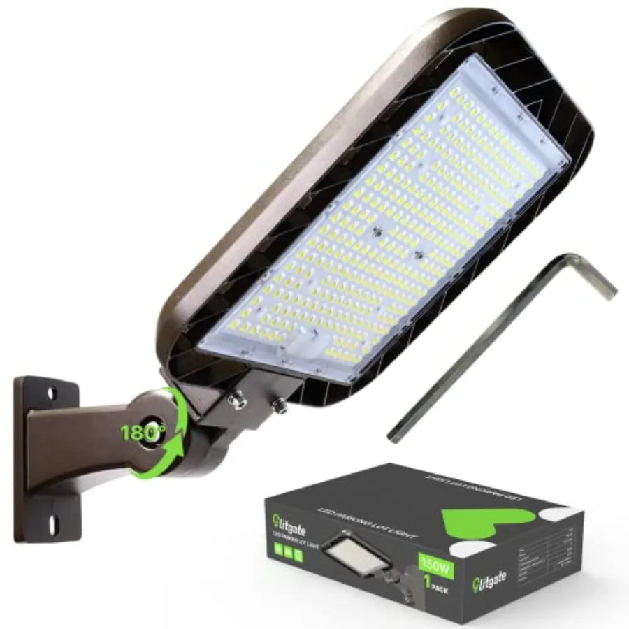 

Светильник для парковки 22500 лм 5000K, регулируемый, на кронштейне, светодиодный уличный фонарь с фотоэлементом от заката до рассвета, 100-277В, IP65, водонепроницаемый, с защитой от влаги