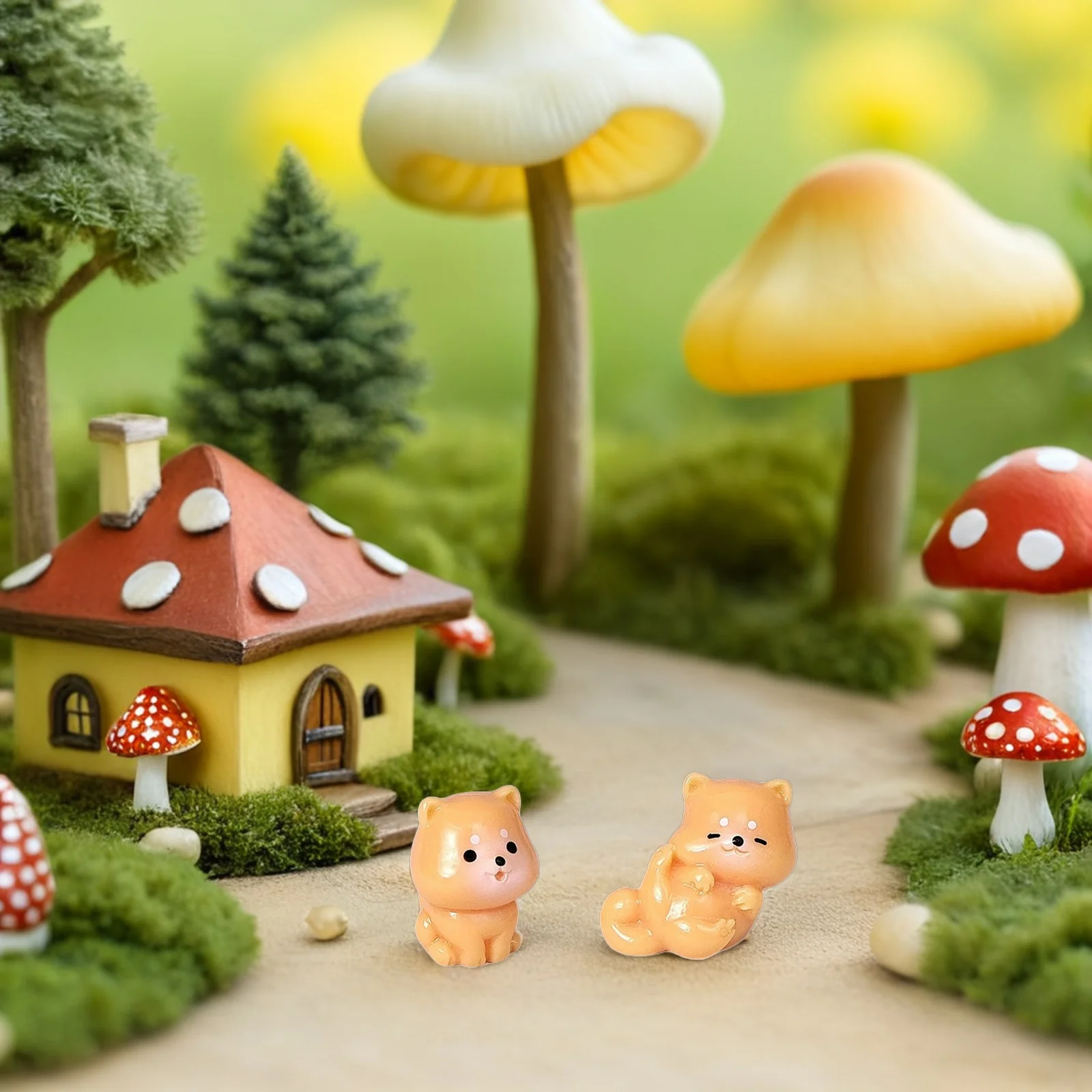 

20pcs Micro Landscape Resin Dog Figurines Miniature Puppy Ornaments Desktop Decor Small Animal Statues for Dollhouse