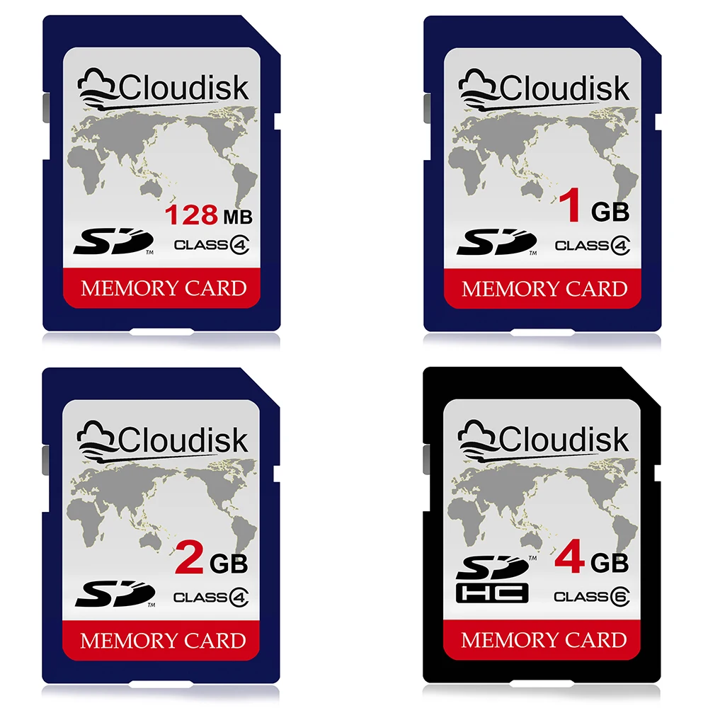 Karta SD Cloudisk klasy 6 4 GB Mapa świata klasy 4 2 GB 1 GB 128 MB Karta pamięci do aparatu