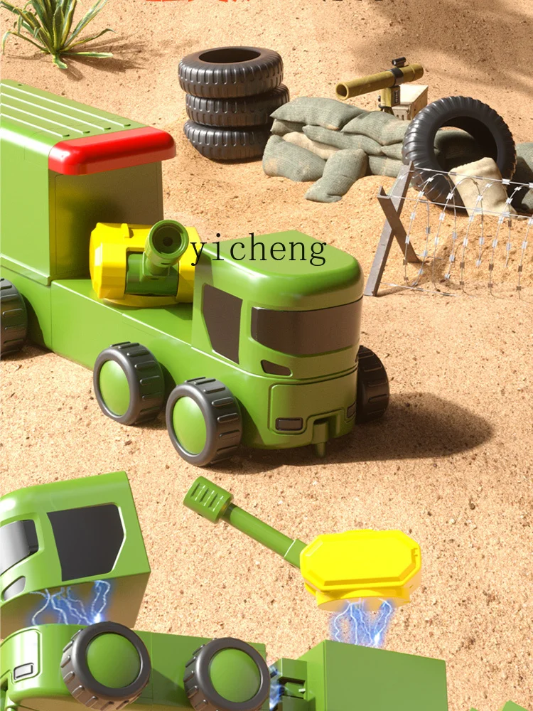 Tqh Kinderspeelgoedauto Variëteit Magnetische Puzzel Geassembleerde Bouwstenen Combinatie Militaire Autosimulatie Jongens En Meisjes