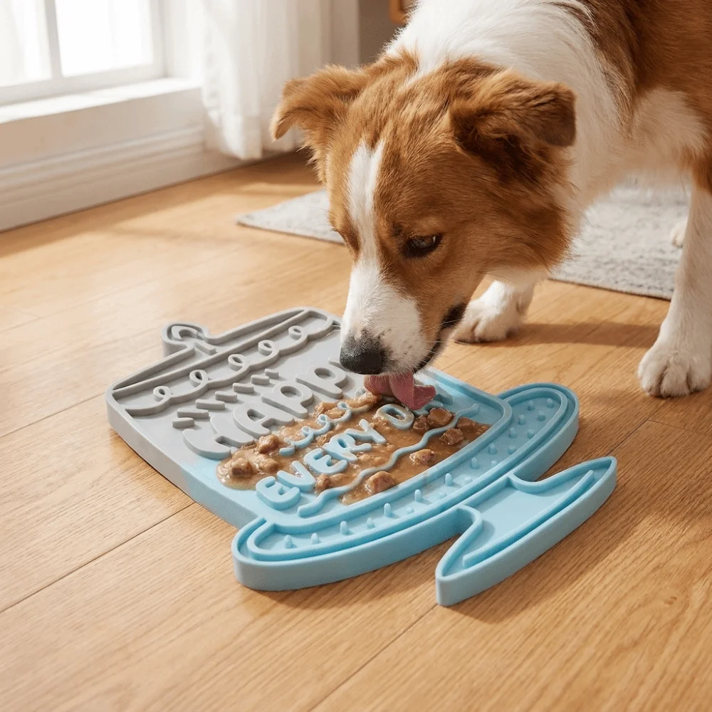 Silicone Cake Shape Pet Slow Food Mat Suction Cup Non-Slip Anti-Choking Slow Feeder Anti-choking Cat Lick Mat for Cats and Dogs