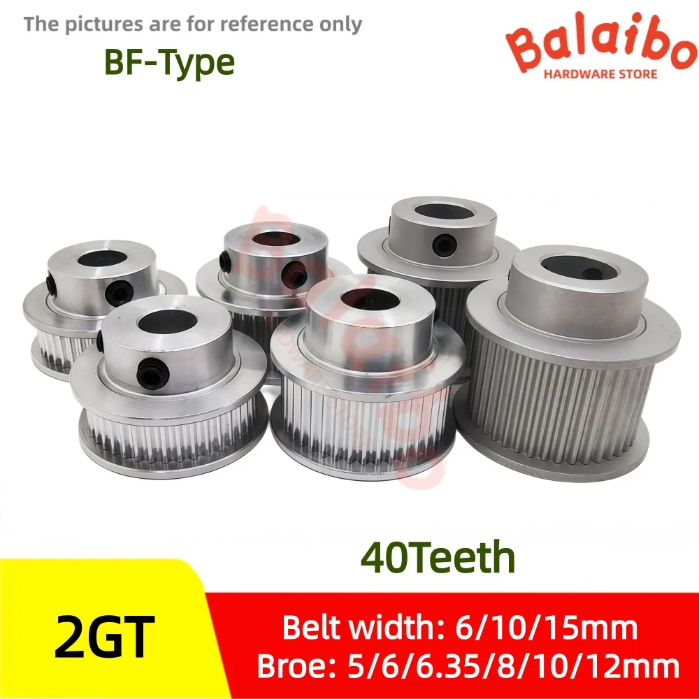 

2GT BF-type synchronous wheel Belt width 6/10/15mm 40T Broe 5/6/6.35/8/10/12mm