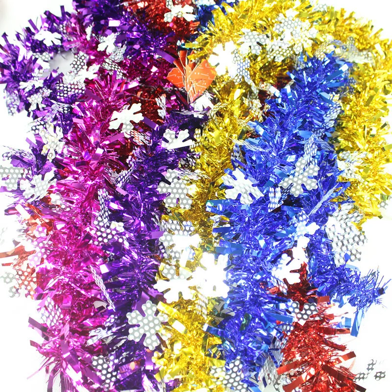 2024 New Year Decoration Snowflake Garland Hotel Supermarket Christmas Tree Hanger Party Scene Decoration Home Accessories