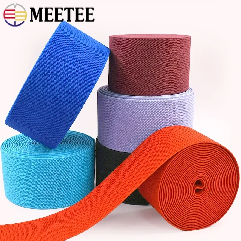 

2/5M Meetee 60mm Widen Elastic Band Belt Sling Bar Clothes Decor Stretch Tape Home Textile Rubber Bands DIY Sewing Accessories