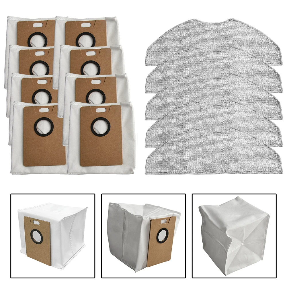 

For RV30 MAX Plus RV20 MAX Plus Robot Vacuum Cleaner 5 Mop Pads 8 Dust Bags Household Cleaning Accessories