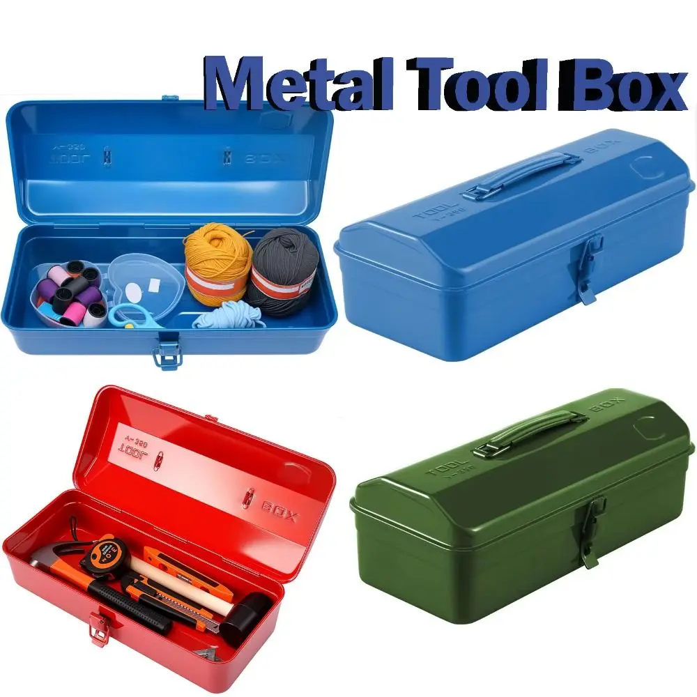

Portable Metal Hardware Tool Box Moisture-Proof Large Capacity Tool Storage Box with Handle Tool Organizer Debris Storage Box