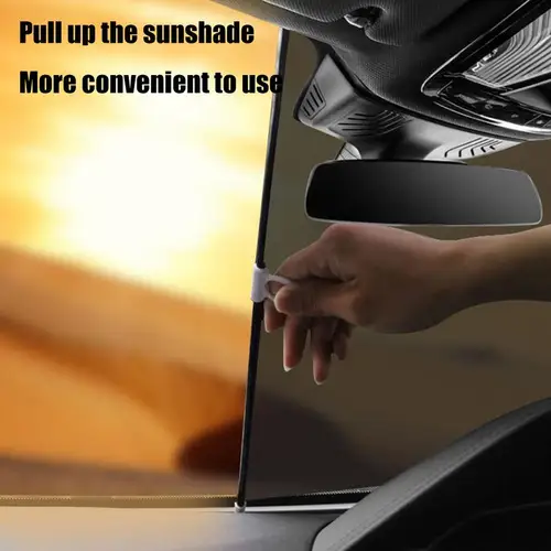 Imagen 2 del producto Parasol retráctil para coche, persianas enrollables para ventana de camión, persiana delantera/trasera, accesorios interiores para coche, Protector de visera anti UV para coche