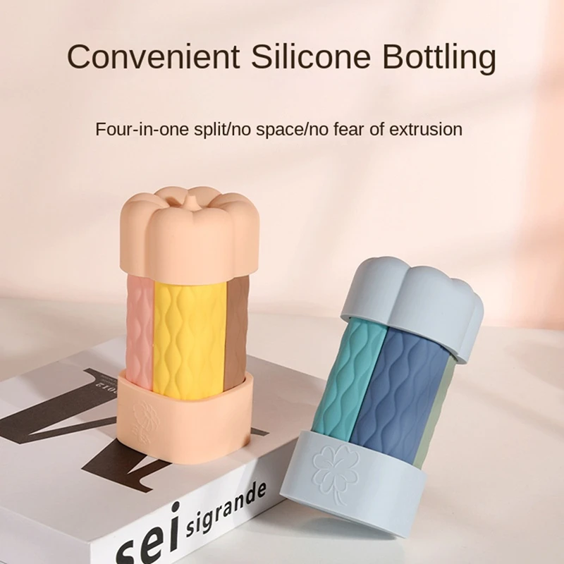 4Pcs Portable Silicone Leak Proof Bottle Set - Refillable, Squeezable Liquid Containers For Lotion