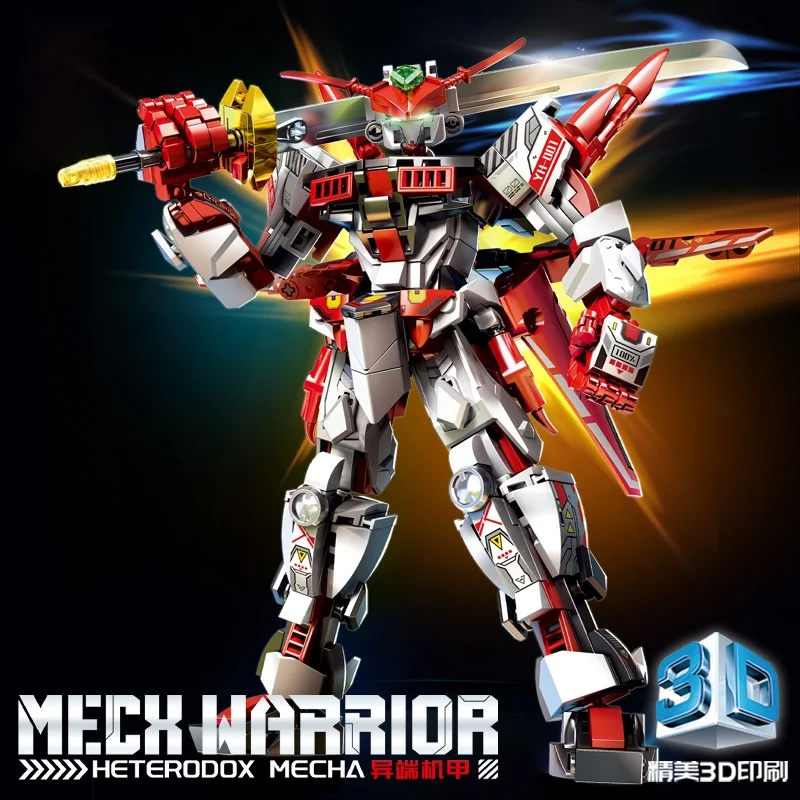 

Совместимый с конструктором Le Building Blocks, 3D-печатный робот-фигурка с усиленной защитой, игрушка для сборки, подарок на день рождения для мальчиков