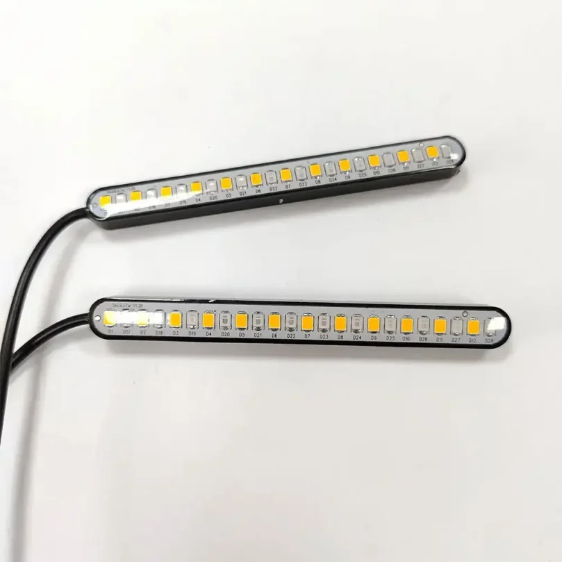 24 SMD LED Motorcycle Light Bar Strip Rear Tail Brake Stop Lamp License Plate Lights Flowing Turn Signal Indicators Universal