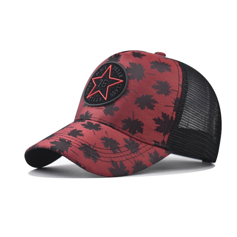 Spring Adult casual Leather lable visor hats Mesh baseball caps Breathable sports hip hop trucker hats dancing casquette gorros