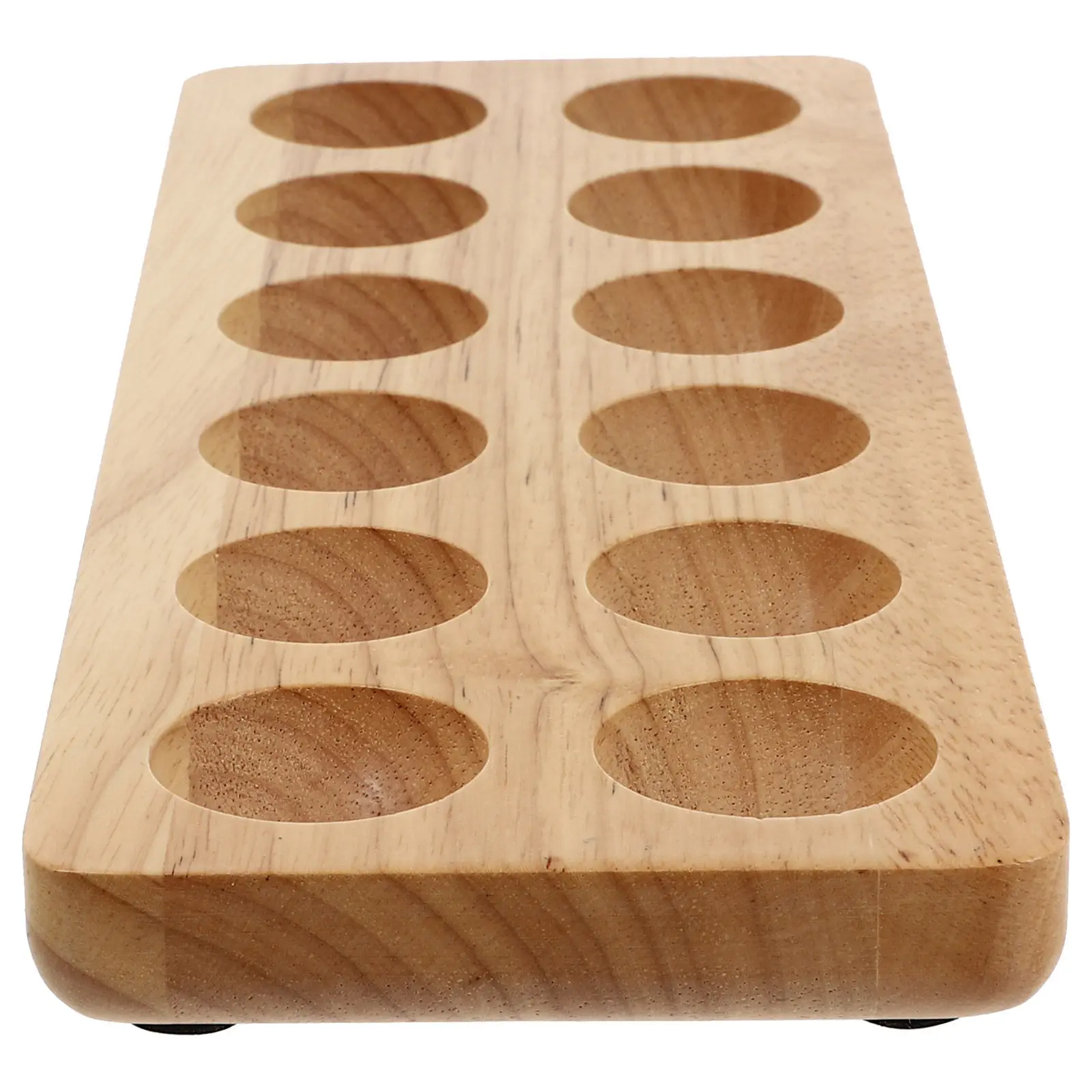 Bandeja de madera para huevos, base de almacenamiento de huevos de madera dura natural de primera calidad para organizar una docena de huevos en el refrigerador o despensa, 1 unidad