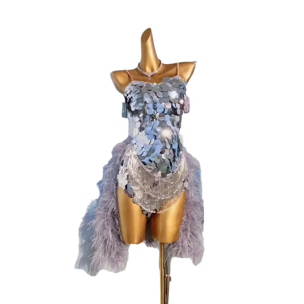 라틴 댄스 경연 대회 여성 하이 엔드 드레스 맞춤 체인 스트랩 진주 수정 삼바 공연 블랙 풀 의류