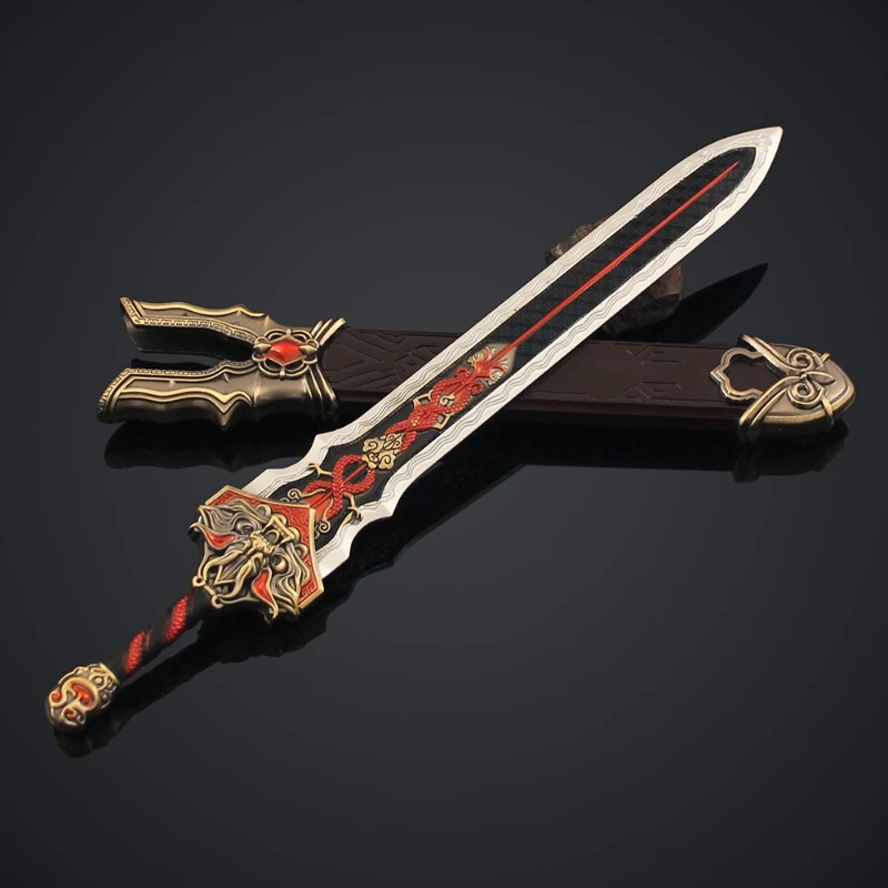 Naraka: Bladepoint Longquan épée armes modèles périphériques de jeu épées anciennes katana métal artisanat ornements garçons jouets cadeaux