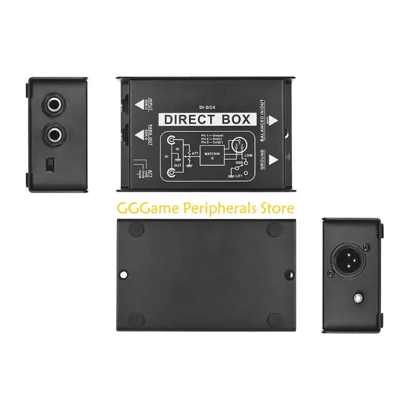 U55B Professional DIRECT BOX Single Channel Passive DI-Box Direct Injection Box for Car Home Stereo System