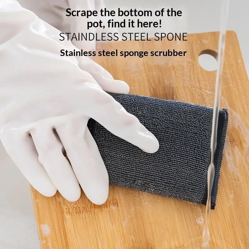 Non-Scratch Dish Scrub Sponges 6Pcs Reusable Durable Scrub Pads Safe for Non-Stick Cookware Kitchen Use