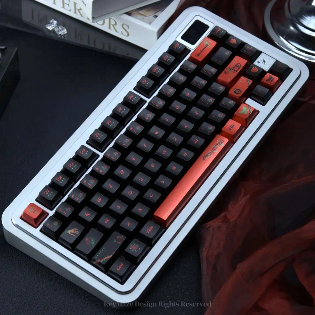 Eden Sin Dark Theme Keycaps Set PBT Cherry Profile Sublimation Metallic Paint Customized Keycaps for Keyboard Accessories Gift