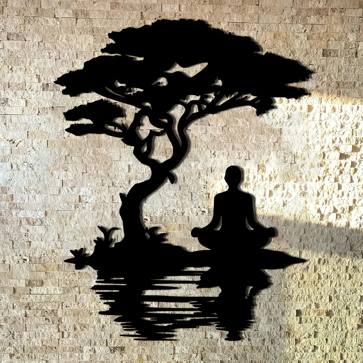 Metal Art for Yoga Meditation,  Designed As a Wall Sculpture. This Decorative Mural Is Perfect for Enhancing Your Home Decor