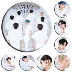 KPOP Badge ATEEZ THE WORLD EP2 OUTLAW Photo Round Brooch Pins Mirror Keychain Backpack Pendant Decoration SeongHwa San Fans Gift