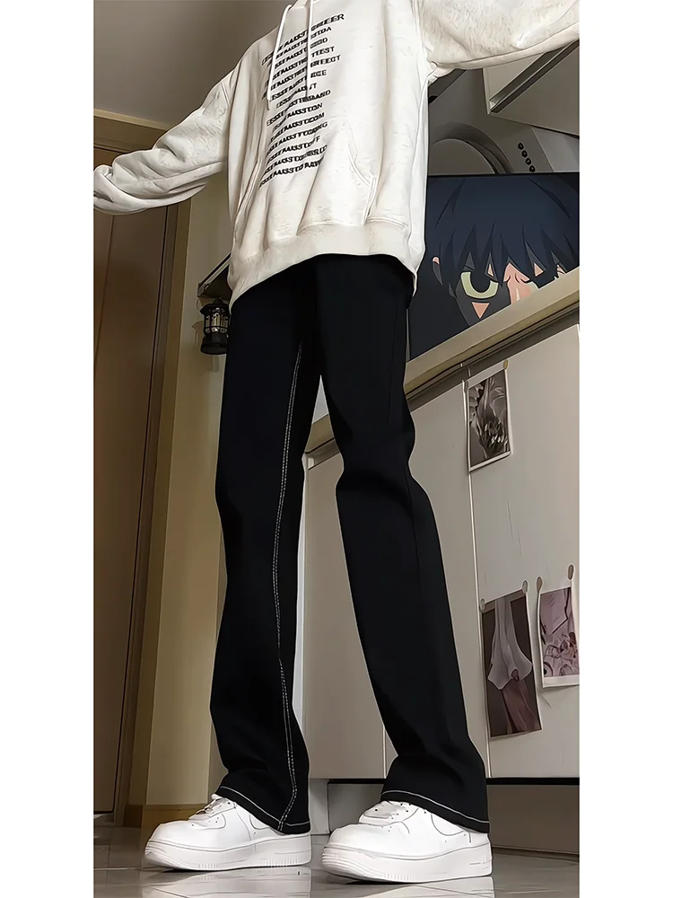 

Мужские джинсы Slim Fit из денима, весна-осень, прямые, с легким расклешением, в стиле High Street, American Sle Clean Fit...