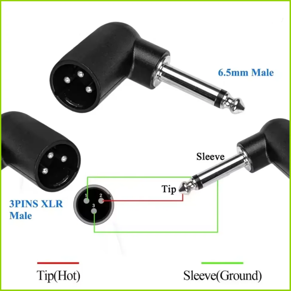 3 Pin Xlr Female Male to 6.5mm Audio Adapter Professional Converter for Wireless Microphone Electric Guitar Mic Speakers Studio