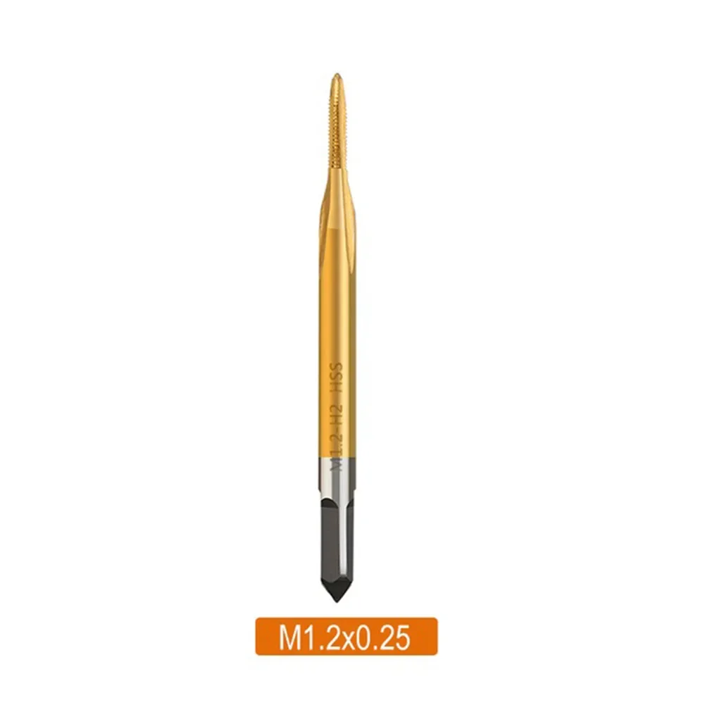 HSS Screw Tap Drill Bit M1-M1.8 Straight Flute Thread Tap Coating M1 To M1.7 For Home Diy Bicycle Repair Hand Tools
