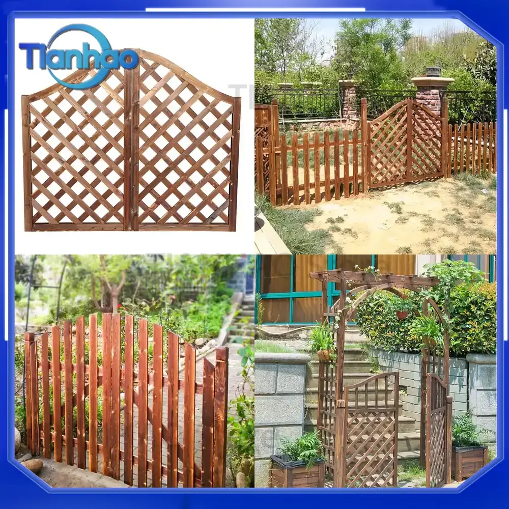 Garden Fence Door for Outdoor Use Garden Gate for Fence Preservative Wooden Household Solid Wood