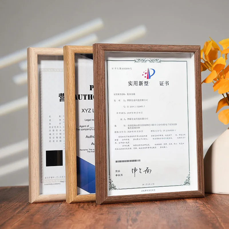Wooden Honorary Certificate Frame Copy Frame A5 Award Certificate Frame Wall Hanging A4 Certificate Frame Hollow out Design