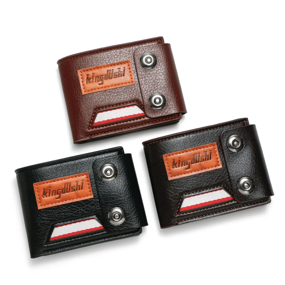 

Large Capacity Male Short Wallet Magnetic Buckle Zipper PU Leather Card Holder Multi-card Slot Anti-Theft Solid Color Card Bag