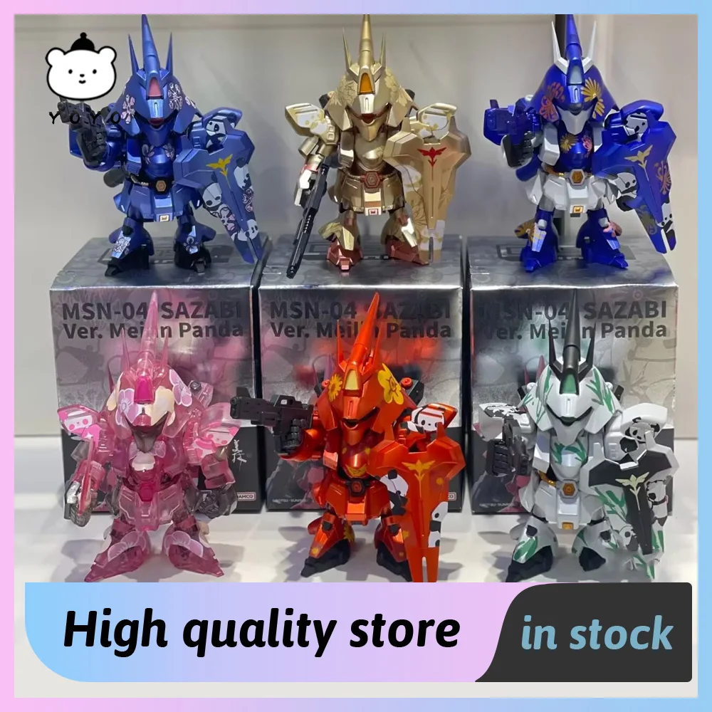 Toptoy Qmsv Mini Sazabi Meilin Panda Blind Box Gundam Model Meilin Action Figure Fashionable Toys Two Dimensional Boy Gift Toys