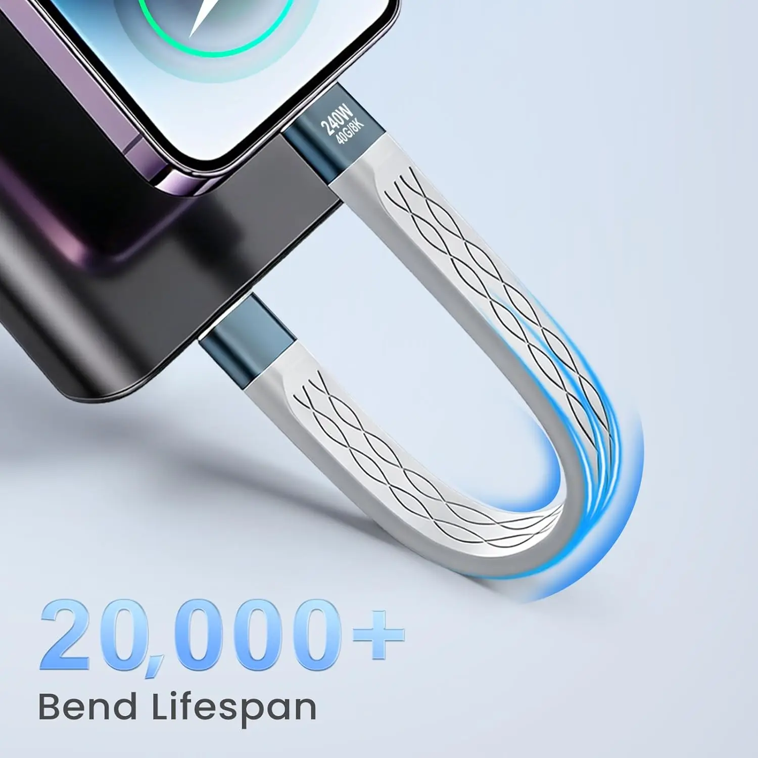 240W PD3.1 & 40Gbps USB4, 8K Video Short USB C Cable, Compatible with MacBook, IPhone 15/17,IPad for Fast Charging