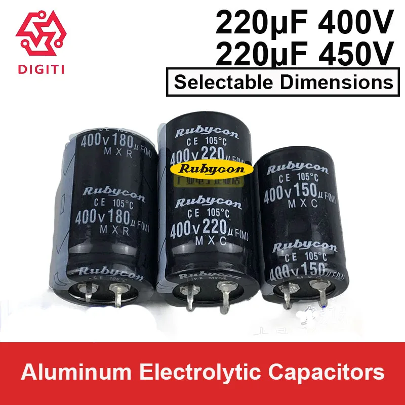 Алюминиевые электролитические конденсаторы RUBYCON, радиальные защелкивающиеся 400 В 220 мкФ 450 В 220 мкФ 150 мкФ 180 мкФ 400 В 20 мкФ 150 мкФ 220 мкФ супер конденсаторы