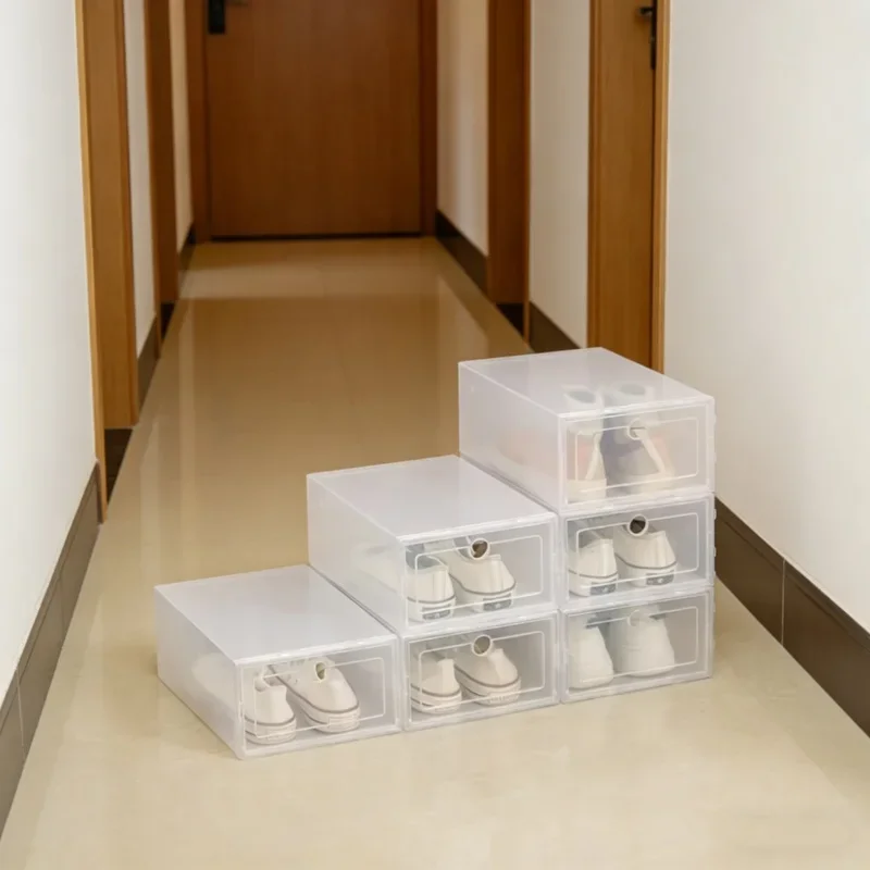 

Складные пластиковые коробки для обуви, утолщенные, прозрачные, выдвижные, в форме папки, органайзер для обуви, контейнер для домашнего хранения обуви