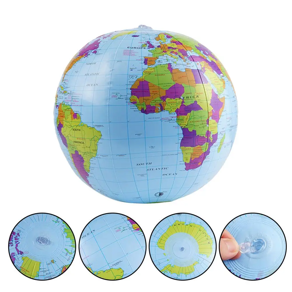 Aufblasbarer Globus, Strandball, Spielzeug, 12/16 Zoll Karte, pädagogischer Geographie-Lehrballon für Kinder und Erwachsene, kreatives Geschenk – Detail 12
