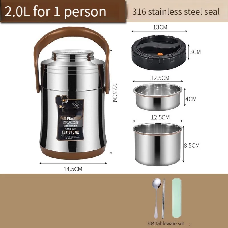 Stainless steel insulated lunch box with ultra-long portable vacuum capacity for 24 hours