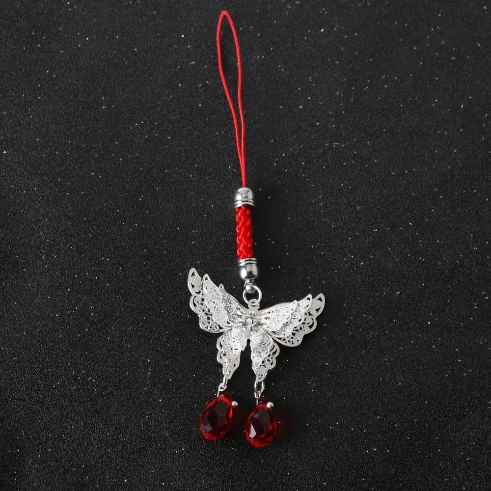 TGCF Cosplay Keychain Tian Guan Ci Fu Hua Cheng Xie Lian Butterfly Water Drop Phone Chain Hanging Rope Jewelry Fans Gifts