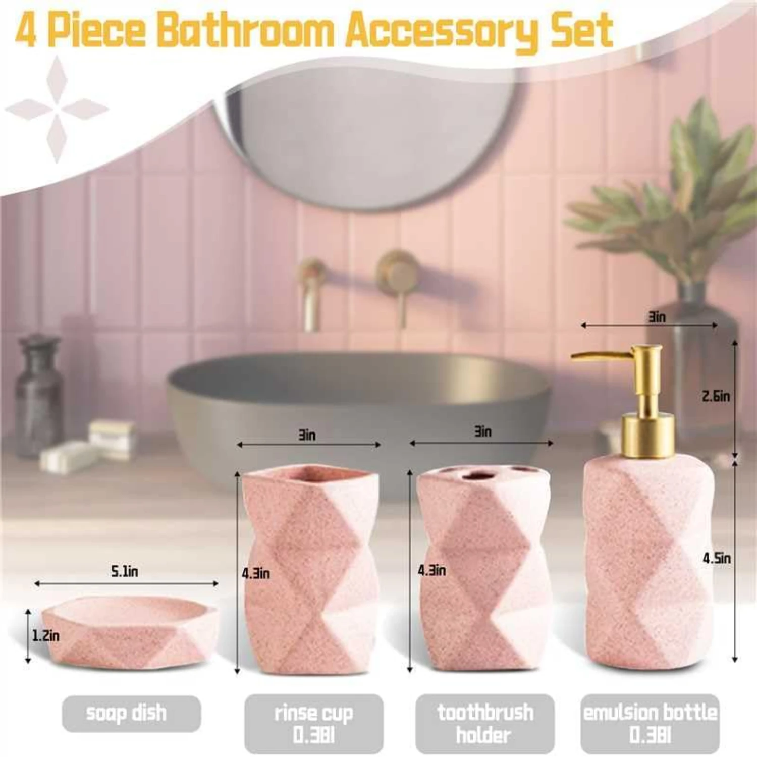 Premium Bathroom Accessory Set for Luxurious and Sophisticated Décor Upgrade.