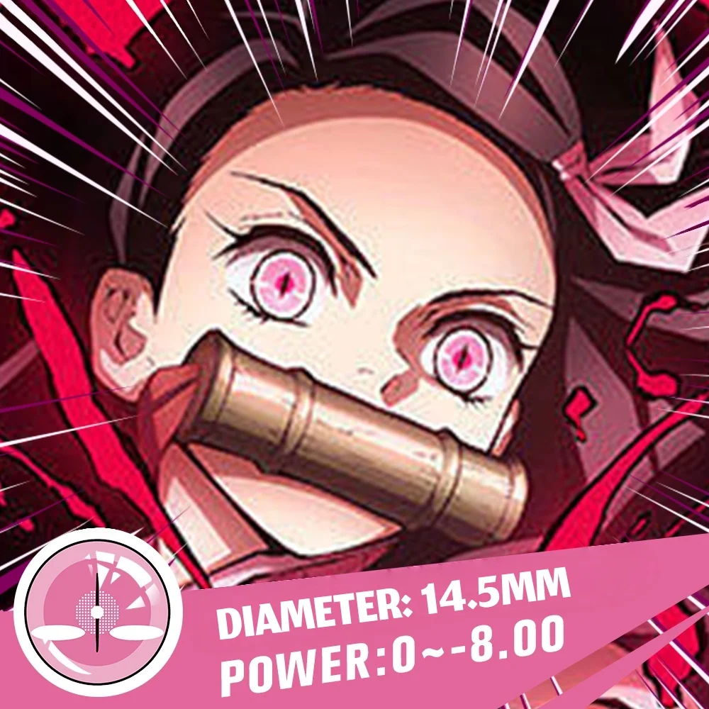 VISUASHOW Akaza Cosplay Farbige Kontaktlinsen 1 Paar für jährliche Nutzung, kleine Pupille, Anime-Kosmetik, Augenfarbenkontaktlinsen für Beauty-Make-up – Detail 5