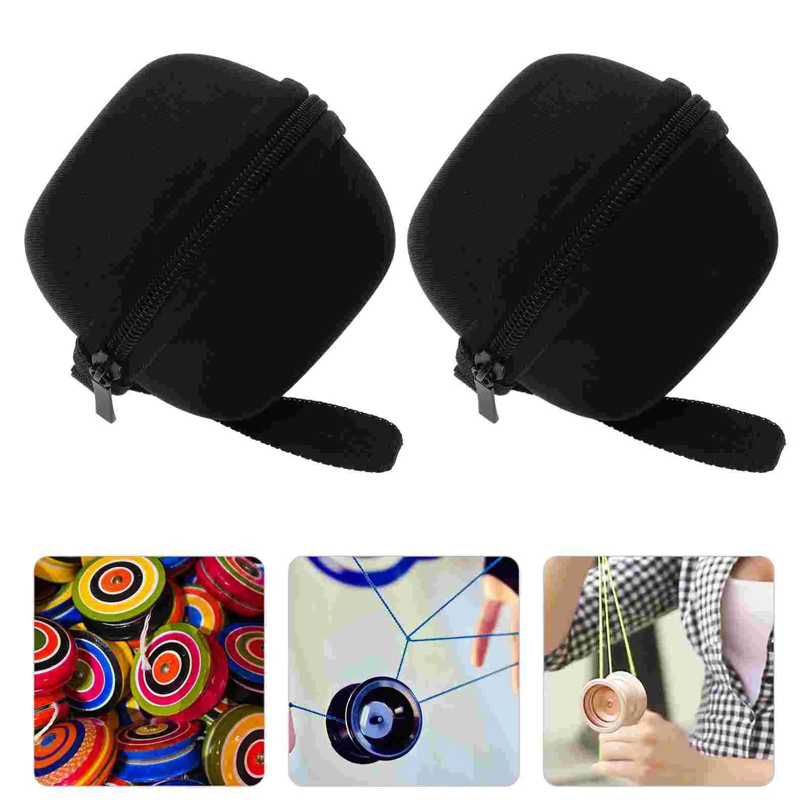 2 Pcs Storage Boxes Yoyo Case Outdoor Yo-yo Ball Black Accessories Portable Pouch Baby