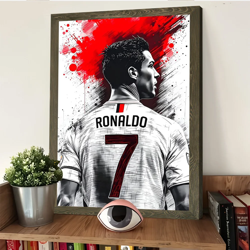Cristiano Ronaldo Soccer Jersey Art Printing Poster Customizable Pictures Wall Art Canvas Painting for Home Decorations Mural view 4
