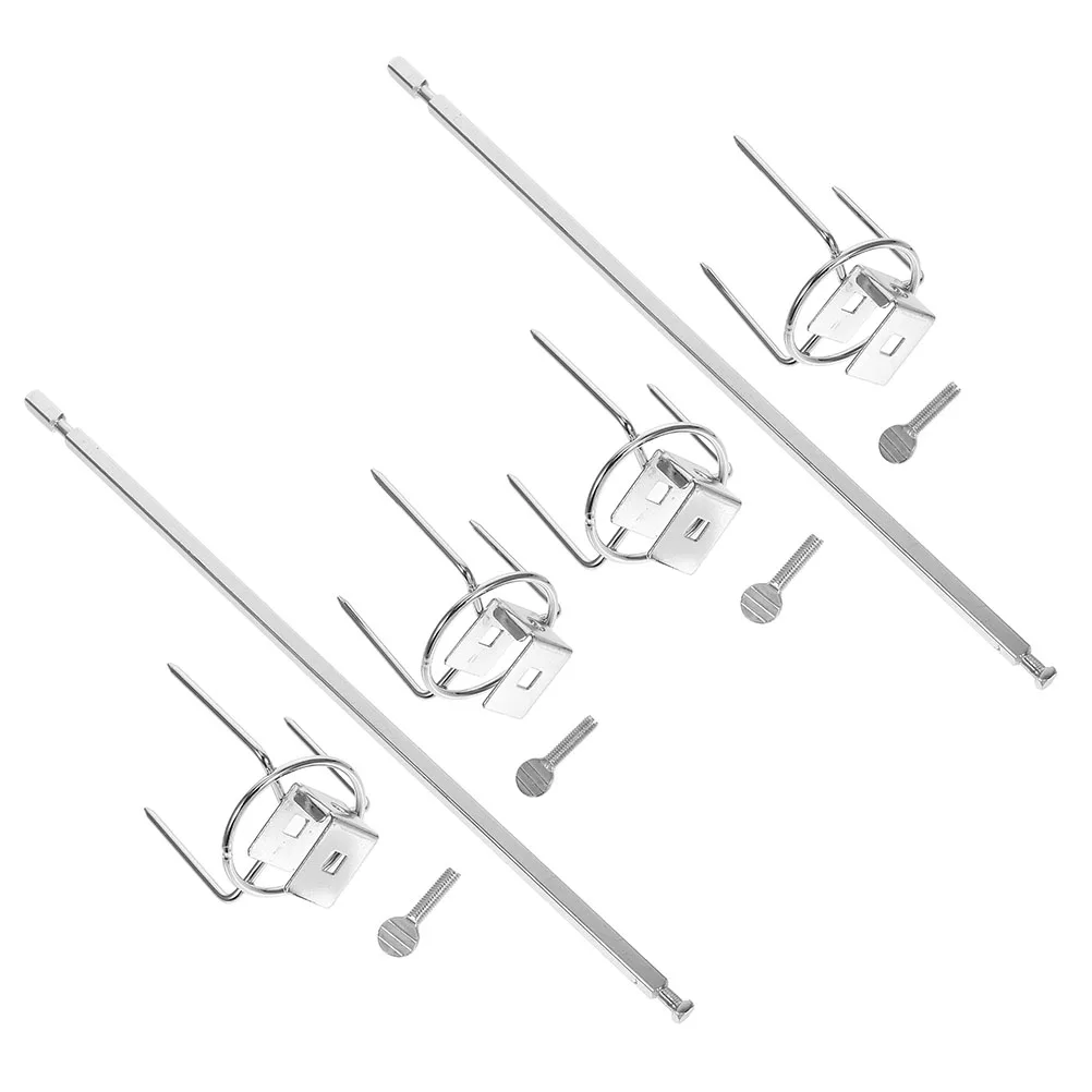 

2Set Stainless Steel Rotating Oven Roast Turkey Meat Forks Bbq Chicken Skewers Rotisserie Grill Forks Air Fryer Cooking Tools