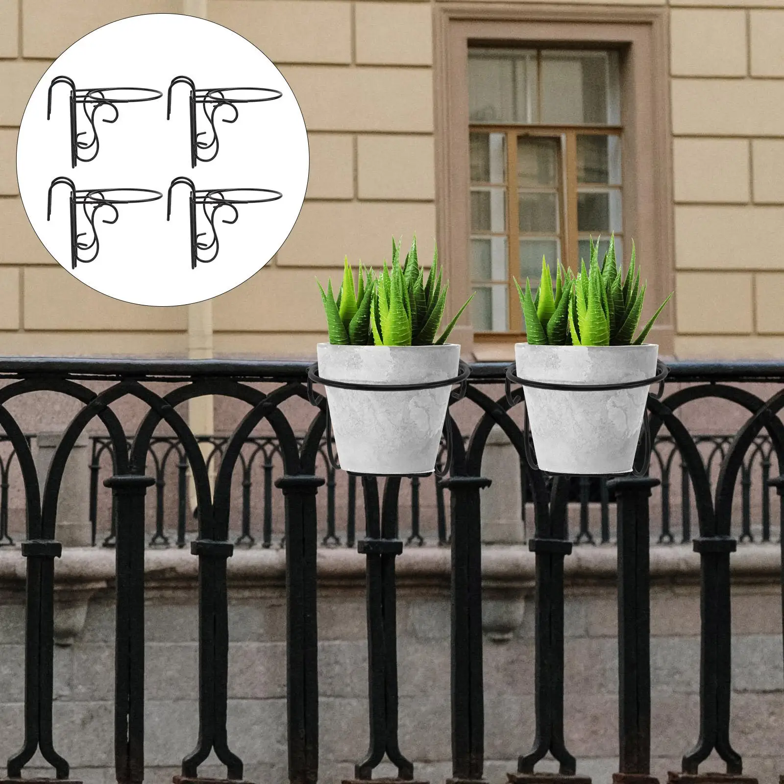 2Pcs Flower Pot Hanging Rack Railing Hanging Flowerpot Stand Balcony Rack