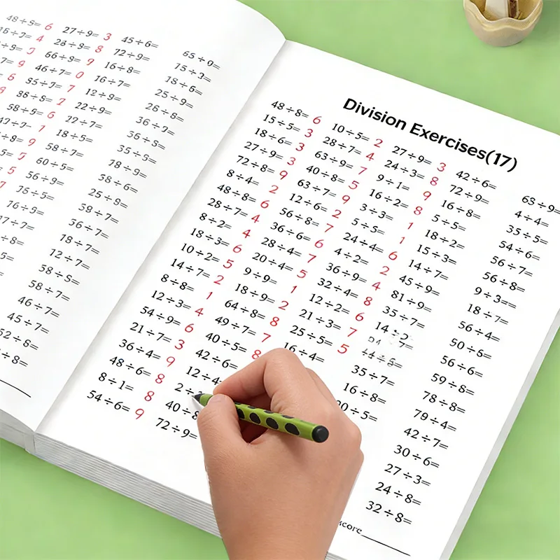 48-Page Durable Arithmetic Exercise Book for Multiplication and Division, Enhances Calculation Skills, Handwritten Math Book, Educational Tool, Suitable for School Supplies and Christmas Gifts, Classroom Activities, Home Teaching Materials, Interactive Learning, Clear Printing, Classroom Rewards, Educational Tools and Math Learning Books