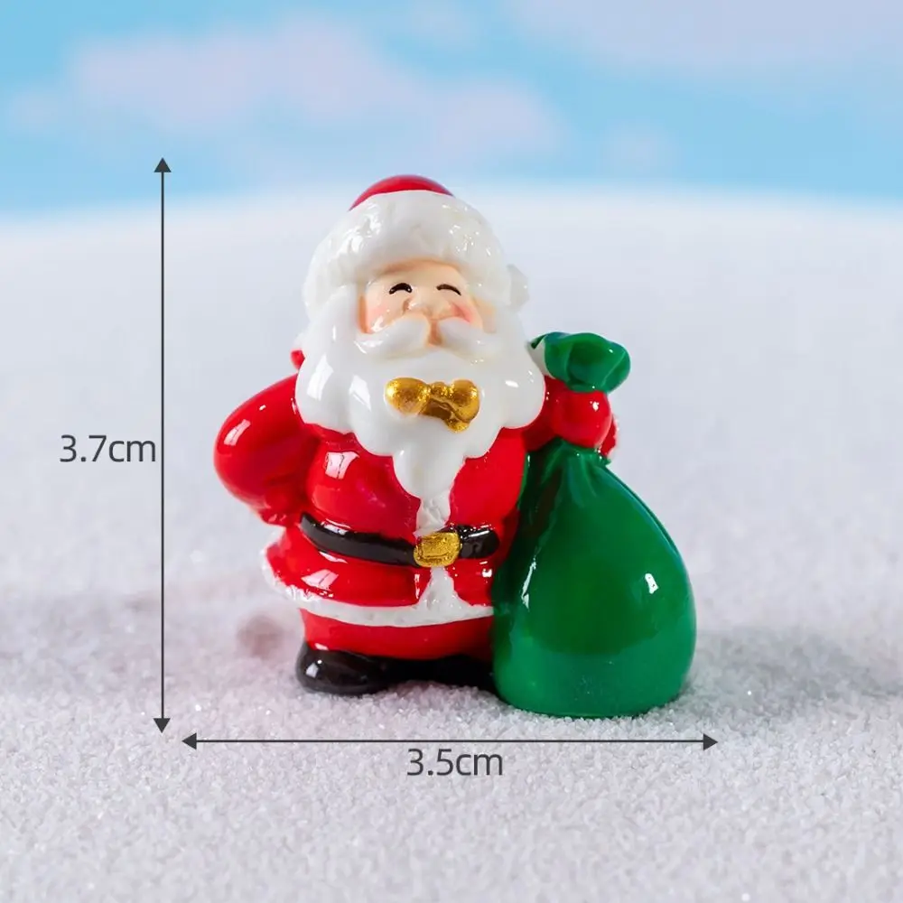 Fashion Resin Christmas Miniature Cartoon New Year Decorations Garden Flower Pot Ornament Table Dollhouse Santa Claus Figurines