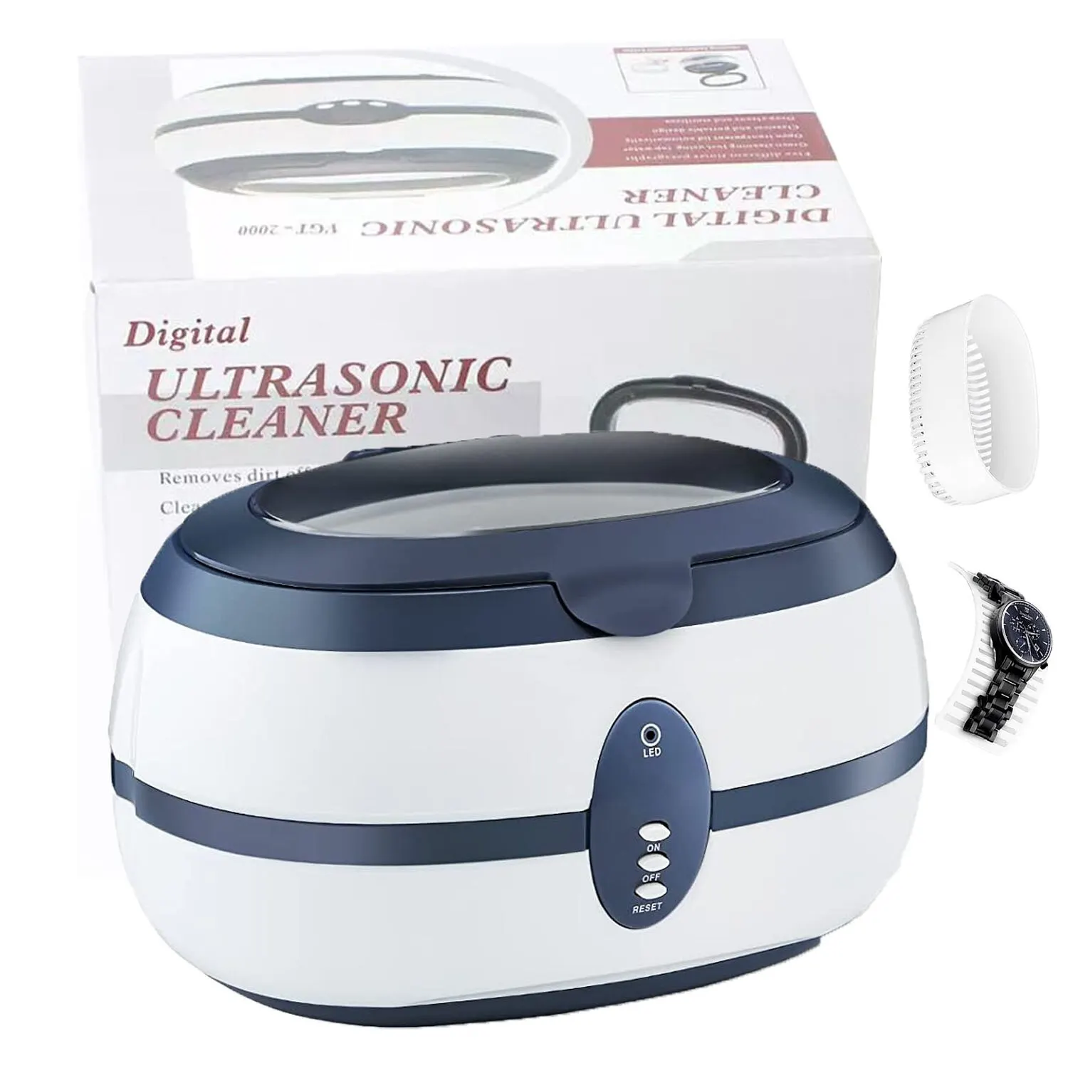 

Ultrasonic Cleaner 60ml Sonicator Bath Degas For Watches Contact Lens Glasses Denture Teeth UC-100