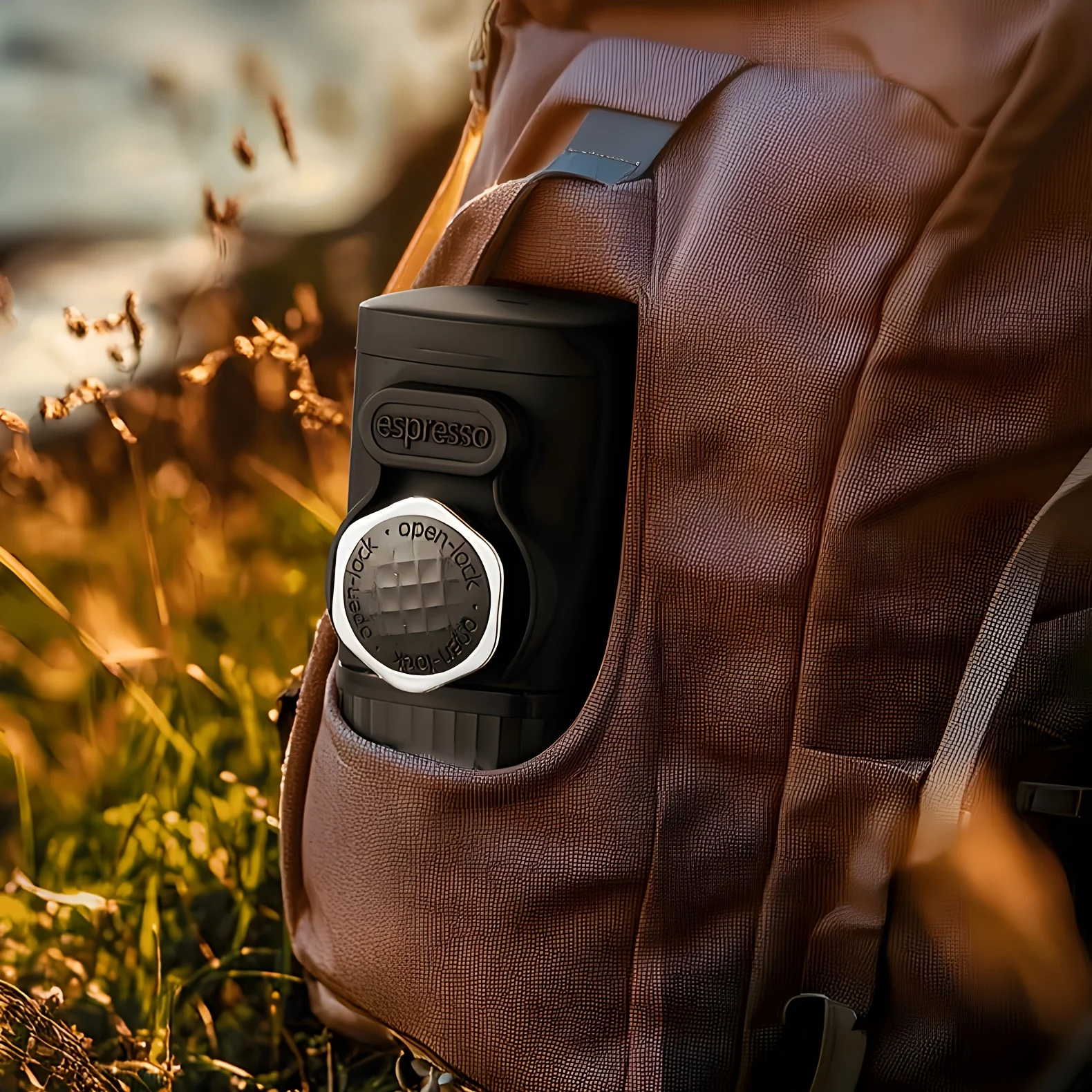Portable hand-pressed espresso machine capsule-based concentrated small-sized, outdoor use, without power supply, pump pressure