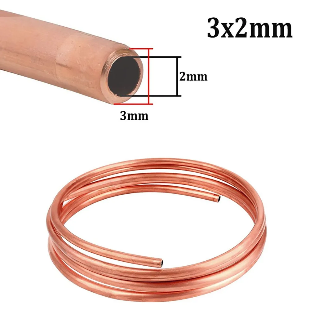 1 Stück langlebig 1 Meter Kupferrohrspule 99,9 % reines Kupfer weich T2 Kupfer Außendurchmesser 2–12 mm Innendurchmesser 1–10 mm Drahtrohr Luftkonditionierer Kühlung