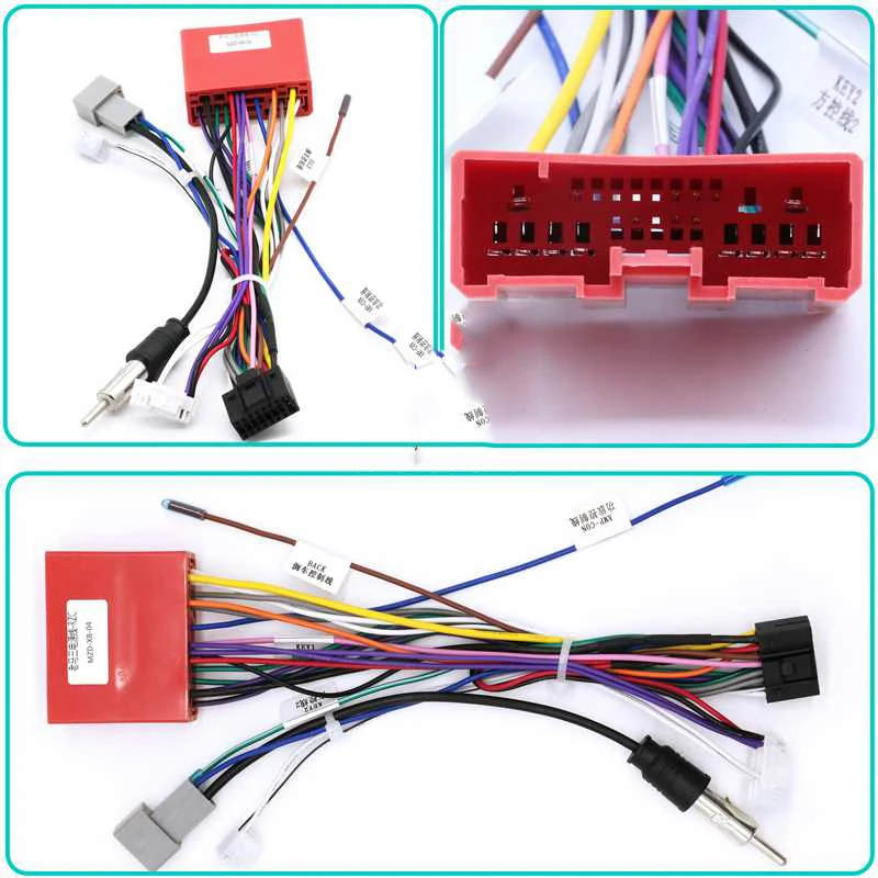 Car Radio Cable 16pin Power Wiring Harness Android Multimedia For 2004-2009 MAZDA 3/ AXELA